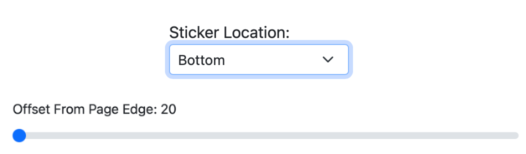 location of sticker options